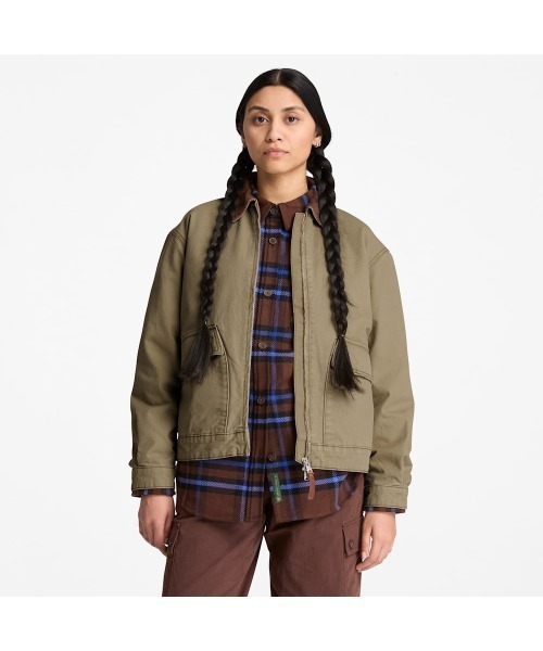 Timberland(ティンバーランド)の「ウォッシュド キャンバス ジャケット レディース(その他アウター・レディース・ライトブラウン・MEDIUM/LARGE)」の1枚目の写真