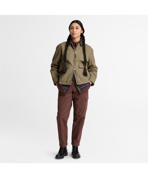 Timberland(ティンバーランド)の「ウォッシュド キャンバス ジャケット レディース(その他アウター・レディース・ライトブラウン・MEDIUM/LARGE)」の2枚目の写真