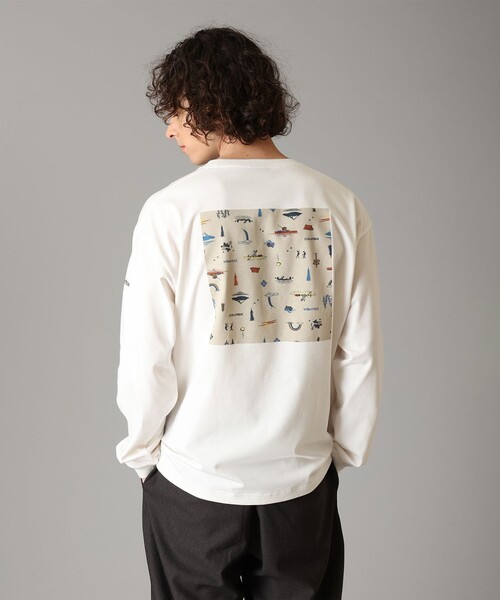 Columbia(コロンビア)の「UVカット Columbia/ レイクトゥアベニュー グラフィック ロングスリーブ Tシャツ /コロンビア(Tシャツ/カットソー・メンズ・ホワイト/ネイビー/ホワイト系その他/ヘザーグレー・S/M/L/XL)」の2枚目の写真