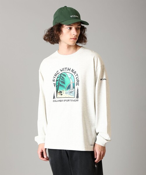 Columbia(コロンビア)の「UVカット Columbia/ レイクトゥアベニュー グラフィック ロングスリーブ Tシャツ /コロンビア(Tシャツ/カットソー・メンズ・ホワイト/ネイビー/ホワイト系その他/ヘザーグレー・S/M/L/XL)」の4枚目の写真