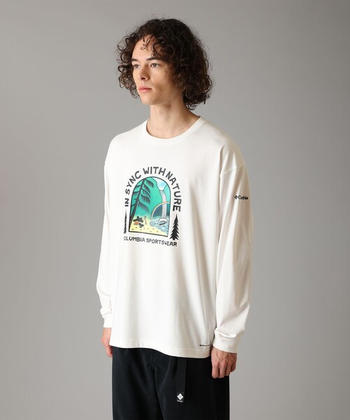 Columbia(コロンビア)の「UVカット Columbia/ レイクトゥアベニュー グラフィック ロングスリーブ Tシャツ /コロンビア(Tシャツ/カットソー・メンズ・ホワイト/ネイビー/ホワイト系その他/ヘザーグレー・S/M/L/XL)」の16枚目の写真