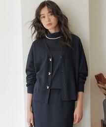 カシミヤ100%ニットロングカーディガンコート（カーディガン/ボレロ