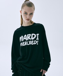 UNISEX TSHIRT LONG SLEEVE BRUSH LOGO CONTRAST / ユニセックス Tシャツ ロング スリーブ ブラッシュ ロゴ コントラスト
