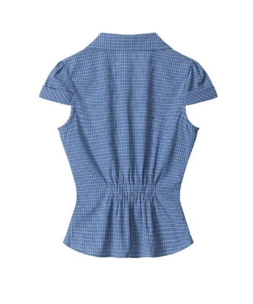 Ritzy(リッツィー)の「チェック・星ボタン半袖シャツ(シャツ/ブラウス・レディース・ブルー・MEDIUM/LARGE)」の8枚目の写真