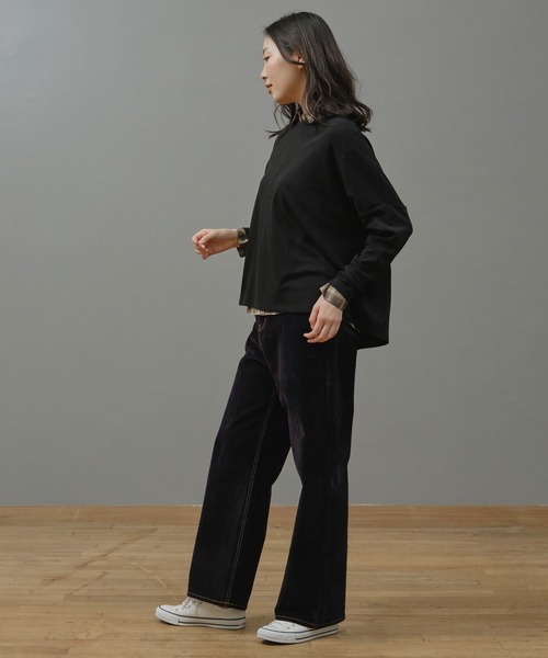 Nunc.(ヌンク)の「裏起毛ロゴ刺繍プルオーバー(Tシャツ/カットソー・レディース・杢グレー/レッド/ブラック・FREE)」の7枚目の写真