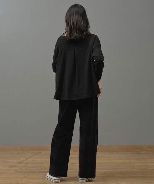 Nunc.(ヌンク)の「裏起毛ロゴ刺繍プルオーバー(Tシャツ/カットソー・レディース・杢グレー/レッド/ブラック・FREE)」の8枚目の写真