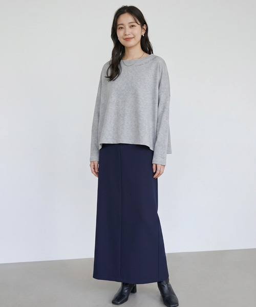 Nunc.(ヌンク)の「裏起毛ロゴ刺繍プルオーバー(Tシャツ/カットソー・レディース・杢グレー/レッド/ブラック・FREE)」の12枚目の写真