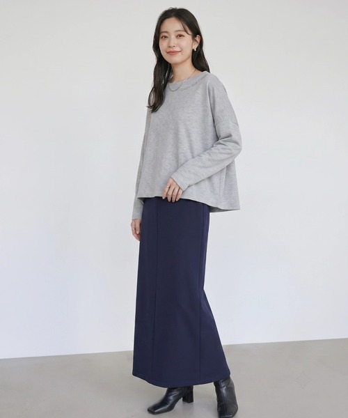 Nunc.(ヌンク)の「裏起毛ロゴ刺繍プルオーバー(Tシャツ/カットソー・レディース・杢グレー/レッド/ブラック・FREE)」の13枚目の写真