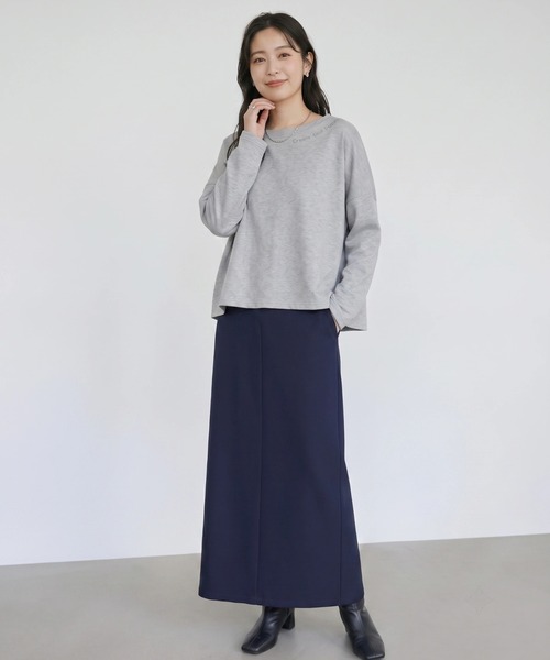 Nunc.(ヌンク)の「裏起毛ロゴ刺繍プルオーバー(Tシャツ/カットソー・レディース・杢グレー/レッド/ブラック・FREE)」の15枚目の写真