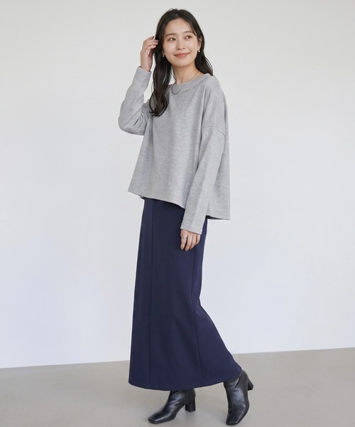 Nunc.(ヌンク)の「裏起毛ロゴ刺繍プルオーバー(Tシャツ/カットソー・レディース・杢グレー/レッド/ブラック・FREE)」の16枚目の写真