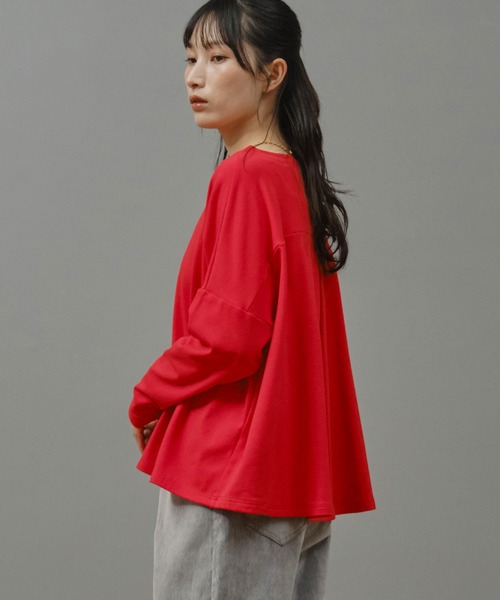 Nunc.(ヌンク)の「裏起毛ロゴ刺繍プルオーバー(Tシャツ/カットソー・レディース・杢グレー/レッド/ブラック・FREE)」の18枚目の写真