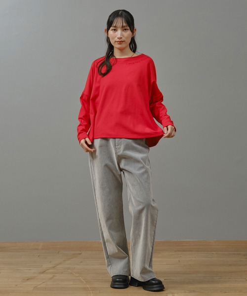 Nunc.(ヌンク)の「裏起毛ロゴ刺繍プルオーバー(Tシャツ/カットソー・レディース・杢グレー/レッド/ブラック・FREE)」の21枚目の写真