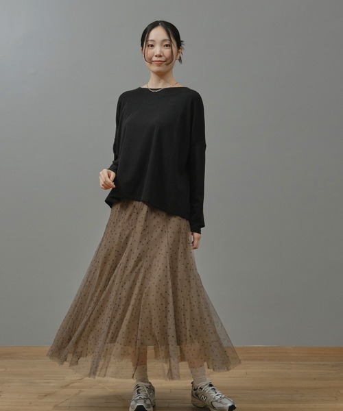 Nunc.(ヌンク)の「裏起毛ロゴ刺繍プルオーバー(Tシャツ/カットソー・レディース・杢グレー/レッド/ブラック・FREE)」の10枚目の写真