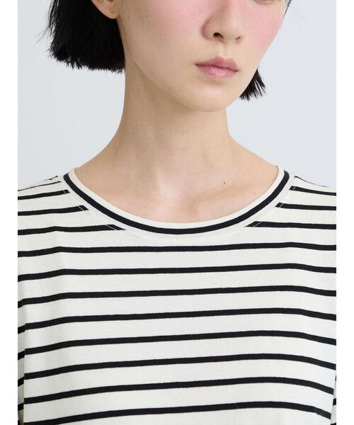 Samansa Mos2(サマンサ モスモス)の「【接触冷感】裾レースボーダーTシャツ(Tシャツ/カットソー・レディース・グリーン/ブラック/ブラウン・F)」の9枚目の写真