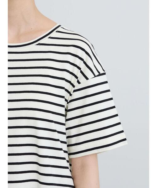 Samansa Mos2(サマンサ モスモス)の「【接触冷感】裾レースボーダーTシャツ(Tシャツ/カットソー・レディース・グリーン/ブラック/ブラウン・F)」の10枚目の写真