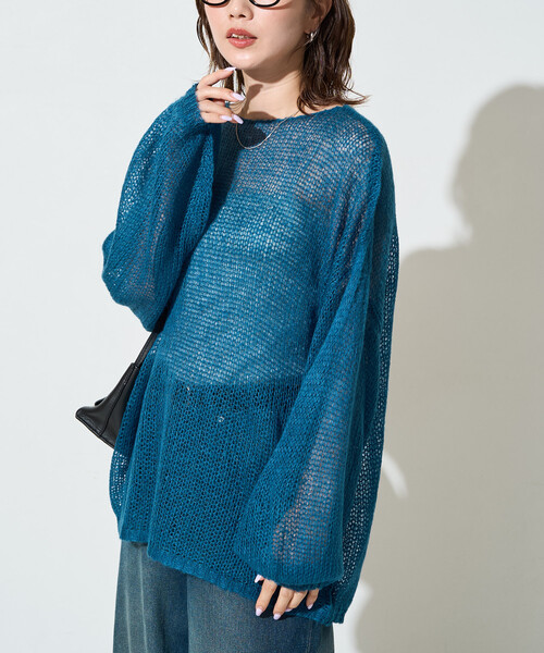 FREAK'S STORE(フリークスストア)の「限定展開 モヘアタッチ カラー ルーズ ニット プルオーバー(ニット/セーター・レディース・ブラック/ナチュラル/ピンク/ライトグレー/ブラウン/イエロー/ブルー・フリ-)」の20枚目の写真