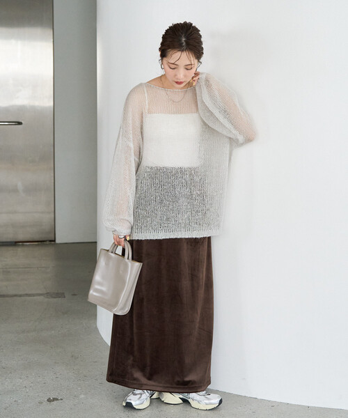 FREAK'S STORE(フリークスストア)の「限定展開 モヘアタッチ カラー ルーズ ニット プルオーバー(ニット/セーター・レディース・ブラック/ナチュラル/ピンク/ライトグレー/ブラウン/イエロー/ブルー・フリ-)」の22枚目の写真