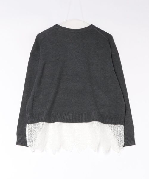 coca（coca）（コカ）の「レースドッキングニットトップス（ニット/セーター・レディース・チャコール/グレイッシュベージュ・L/M）」の17枚目の写真