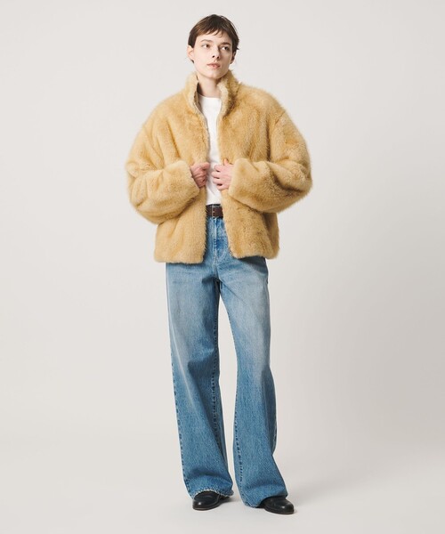 LOEFF（ロエフ）の「＜LOEFF＞フェイクファー リバーシブル ブルゾン UNISEX（その他アウター・レディース・ベージュ/ブラウン系・1/0/2）」の4枚目の写真