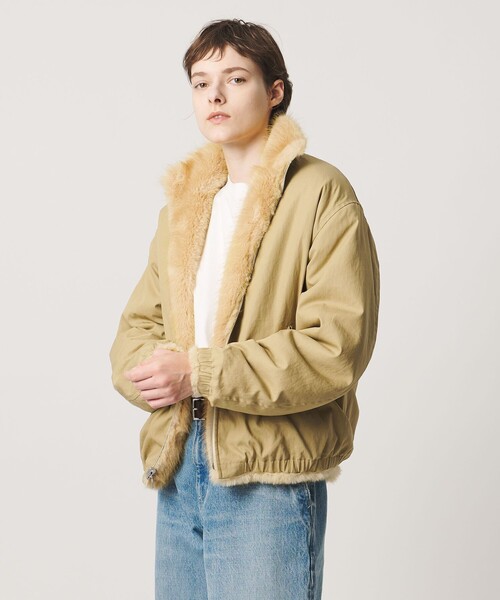 LOEFF（ロエフ）の「＜LOEFF＞フェイクファー リバーシブル ブルゾン UNISEX（その他アウター・レディース・ベージュ/ブラウン系・1/0/2）」の5枚目の写真