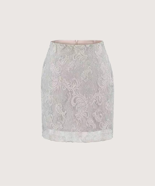 LA POMME petit(ラポミ・プチ)の「Jacquard Pastel Floral Lace Mini Skirt/ジャカードパステル花柄レースミニスカート(スカート・レディース・ブルー/ピンク/イエロー・SMALL/LARGE/MEDIUM)」の3枚目の写真