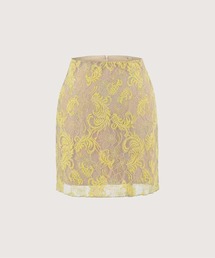 Jacquard Pastel Floral Lace Mini Skirt/ジャカードパステル花柄レースミニスカート