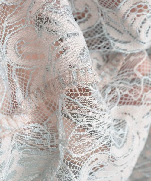 LA POMME petit(ラポミ・プチ)の「Jacquard Pastel Floral Lace Mini Skirt/ジャカードパステル花柄レースミニスカート(スカート・レディース・ブルー/ピンク/イエロー・SMALL/LARGE/MEDIUM)」の4枚目の写真