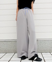 【秋の大本命】ウエストバイカラーギャザーワイドパンツ　2026秋冬　MUSTBUY　定番　万能　美脚パンツ