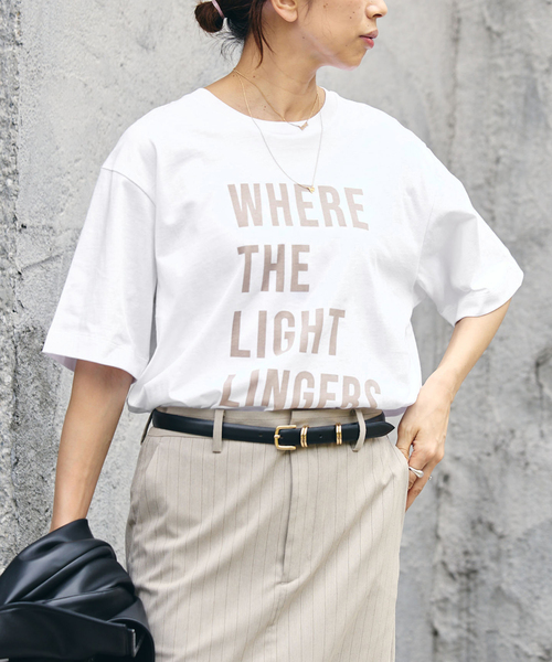 IENA(イエナ)の「コットンフロントロゴTシャツ(Tシャツ/カットソー・レディース・ホワイト/グレー/カーキ・FREE)」の2枚目の写真