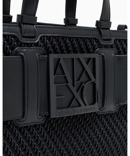 ARMANI EXCHANGE（アルマーニエクスチェンジ）の「【A|X アルマーニ エクスチェンジ】＜オンライン限定＞BOXロゴバックル ミニハンドバッグ（エンボス）（ハンドバッグ・レディース・ブラック・FREE）」の8枚目の写真