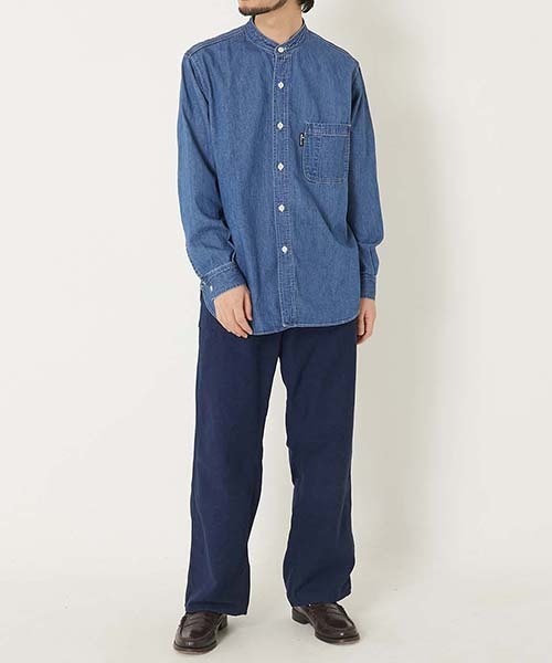 BLUE BLUE(ブルーブルー)の「デニムスタンドカラーワークシャツ(シャツ/ブラウス・メンズ・ブルー・S/M/L/XL)」の9枚目の写真