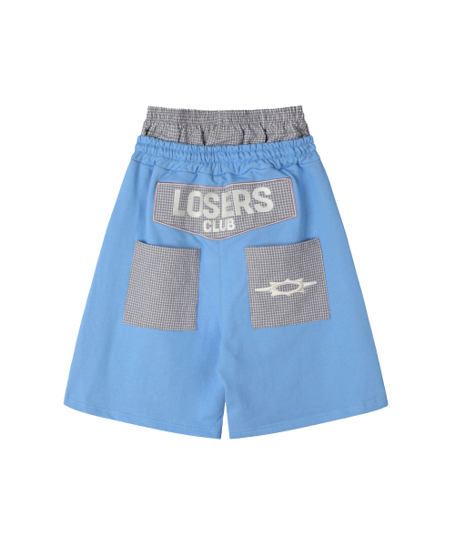 LOSERS CLUB（ルーザーズクラブ）の「[jamaehwa] ポニーチェックレイヤードバミューダスウェットパンツブルー（その他パンツ・レディース・その他・1/2）」の8枚目の写真