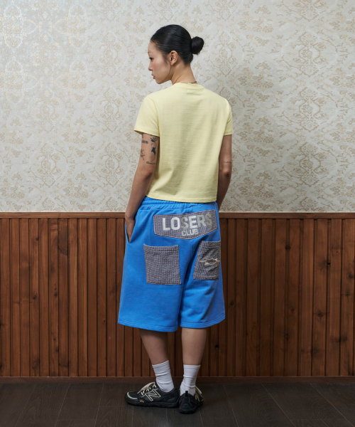 LOSERS CLUB（ルーザーズクラブ）の「[jamaehwa] ポニーチェックレイヤードバミューダスウェットパンツブルー（その他パンツ・レディース・その他・1/2）」の4枚目の写真