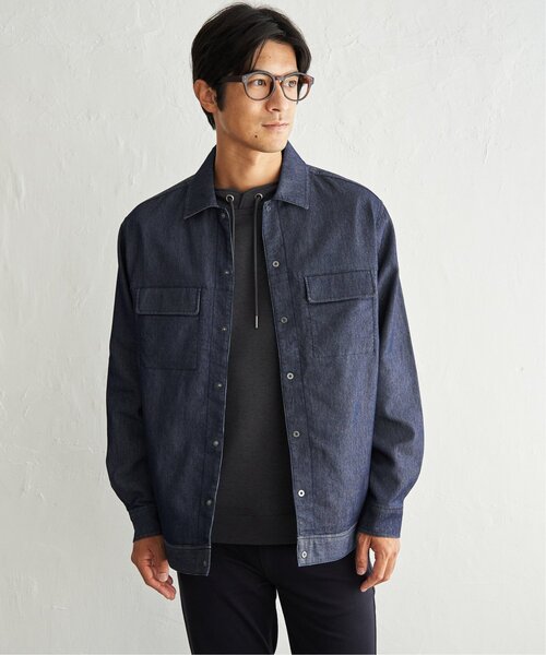 ikka(イッカ)の「メッシュデニムシャウター(シャツ/ブラウス・メンズ・ブラック/ネイビー・XL/L/M)」の4枚目の写真