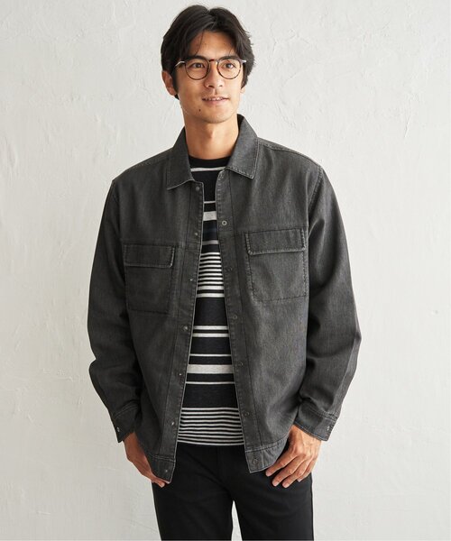 ikka(イッカ)の「メッシュデニムシャウター(シャツ/ブラウス・メンズ・ブラック/ネイビー・XL/L/M)」の9枚目の写真