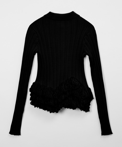 leinwande(ラインヴァンド)の「Fringe Polo Shirts / フリンジポロシャツ(ニット/セーター・レディース・Black/GRAY/Red・ONE SIZE)」の8枚目の写真