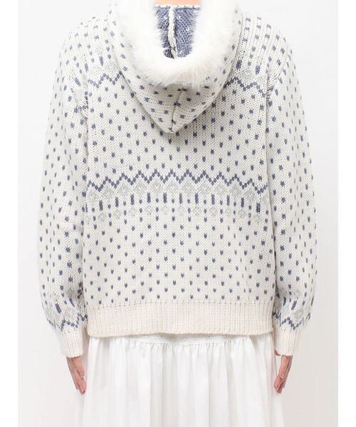 merry jenny(メリージェニー)の「ribbon zip hooded knit(カーディガン/ボレロ・レディース・ブラウン/ピンク/オフホワイト・FREE)」の21枚目の写真