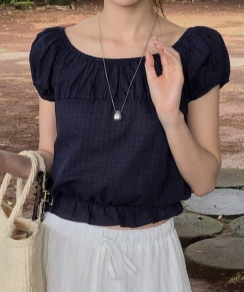 FLINEA(フリネア)の「チェック柄フリルブラウス(シャツ/ブラウス・レディース・ネイビー/ピンク・FREE)」の18枚目の写真