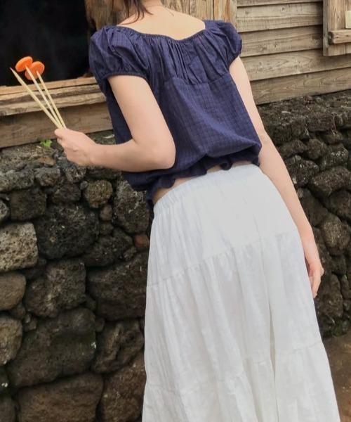FLINEA(フリネア)の「チェック柄フリルブラウス(シャツ/ブラウス・レディース・ネイビー/ピンク・FREE)」の13枚目の写真