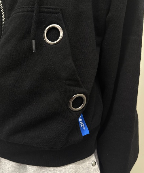 ATMARK(アットマーク)の「<2サイズ展開 / ユニセックス>アイレットデザイン ジップパーカー(パーカー・メンズ・レオパード/ピンク/ブラック・M/S)」の21枚目の写真