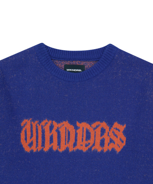 WKNDRS(ウィーキャンドース)の「GOTHIC LOGO KNIT (BLUE)(ニット/セーター・レディース・その他・MEDIUM/LARGE/X-LARGE)」の3枚目の写真