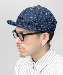 Mr.COVER（ミスターカバー）の「ループネップデニム 3D刺繍ロゴ アンパイアキャップ（キャップ）」