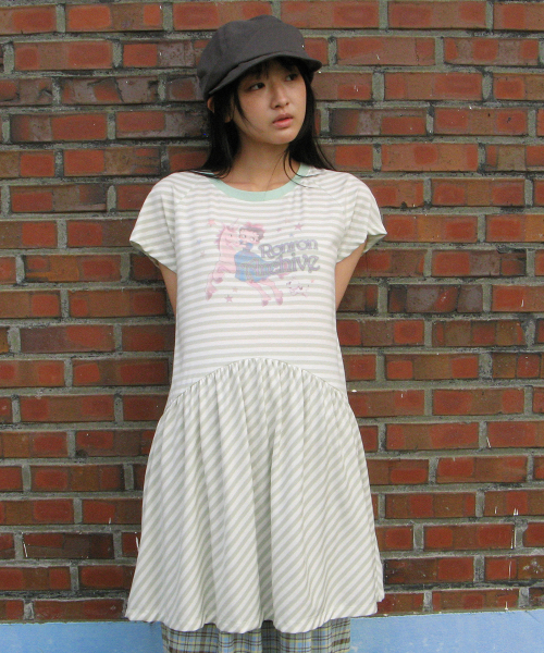 RONRON（ロンロン）の「BETTY BOOP PRINCESS UNICORN STRIPE DRESS GREEN（ワンピース・レディース・その他・FREE）」の6枚目の写真