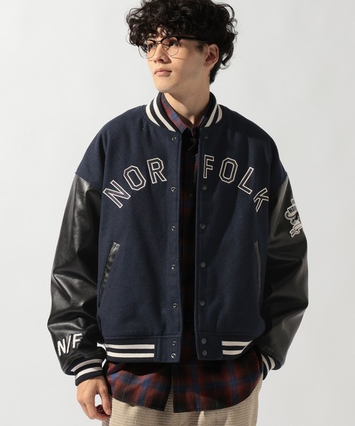 niko and...(ニコアンド)の「メルトンスタジアムブルゾン(ブルゾン・メンズ・ネイビー/チャコール・MEDIUM/LARGE)」の15枚目の写真