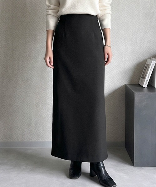 LOWO(ロワ)の「【S~2Lサイズ展開】バックスリットAラインマキシ丈スカート(スカート・レディース・ブラック/ブラウン/チャコールグレー・2L/L/S/M)」の4枚目の写真