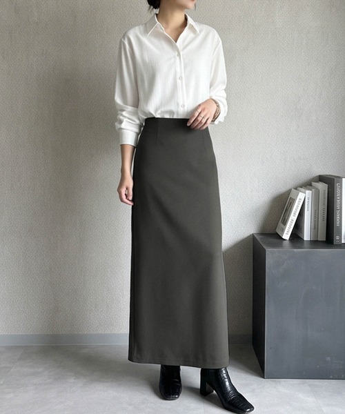 LOWO(ロワ)の「【S~2Lサイズ展開】バックスリットAラインマキシ丈スカート(スカート・レディース・ブラック/ブラウン/チャコールグレー・2L/L/S/M)」の9枚目の写真