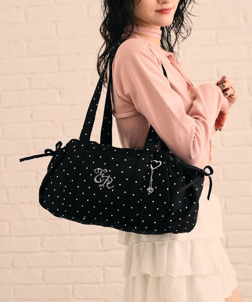 ESPERANZA(エスペランサ)の「刺繍ロゴナイロンハンドバッグ(ハンドバッグ・レディース・ブラック系2/ブラウン系3/ブラック系8・FREE)」の1枚目の写真