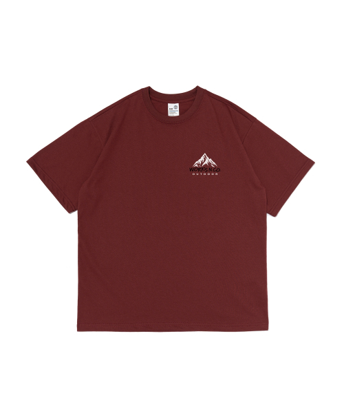 WORKS & CO.(ワークス アンド コー)の「スモールマウンテンロゴ半袖Tシャツ(ワイン)(Tシャツ/カットソー・レディース・その他・2XL)」の1枚目の写真