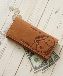 SNOOPY（スヌーピー）の「【PEANUTS（ピーナッツ）】スヌーピー レザー「I Like」フラップ長財布NO.73047（財布）」