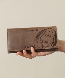 SNOOPY（スヌーピー）の「【PEANUTS（ピーナッツ）】スヌーピー レザー「I Like」フラップ長財布NO.73047（財布）」